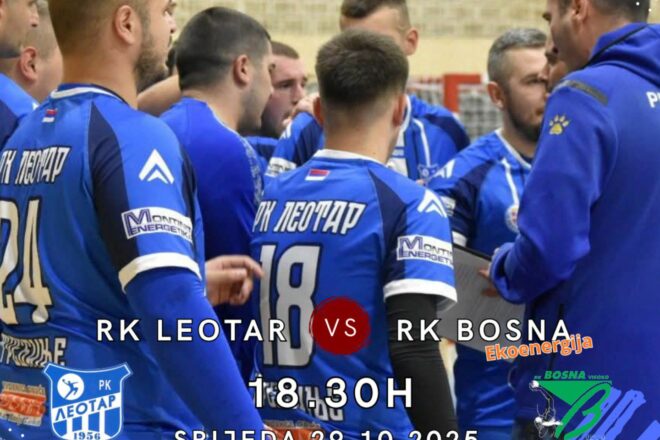 Rukometaši Leotara večeras protiv Bosne Visoko – imperativ pobjede pred domaćom publikom