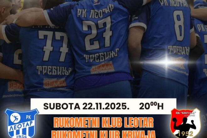 RUKOMETAŠI LEOTARA SUTRA DOČEKUJU KRIVAJU