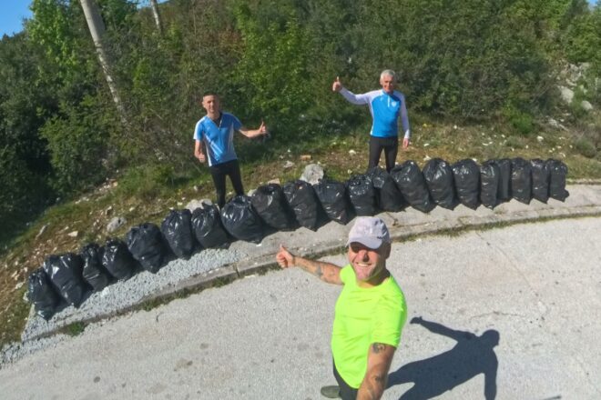 Trebinjski biciklisti primjer odgovornosti: BK Leotar organizovao akciju čišćenja na putnom pravcu Ljubovo – Drijen