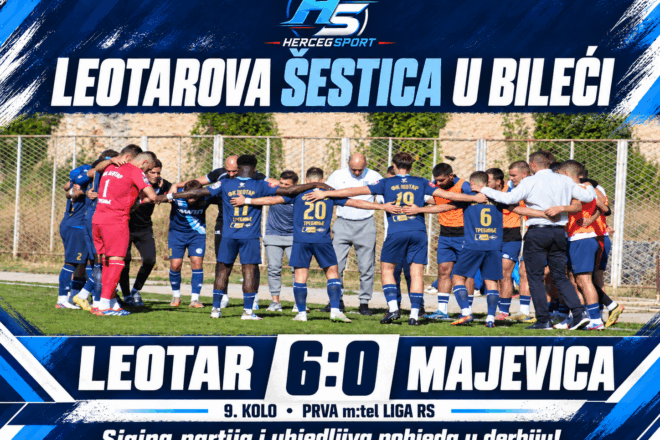 Leotarova goleada u Bileći: Šest pogodaka za ubjedljivu pobjedu u derbiju FOTO